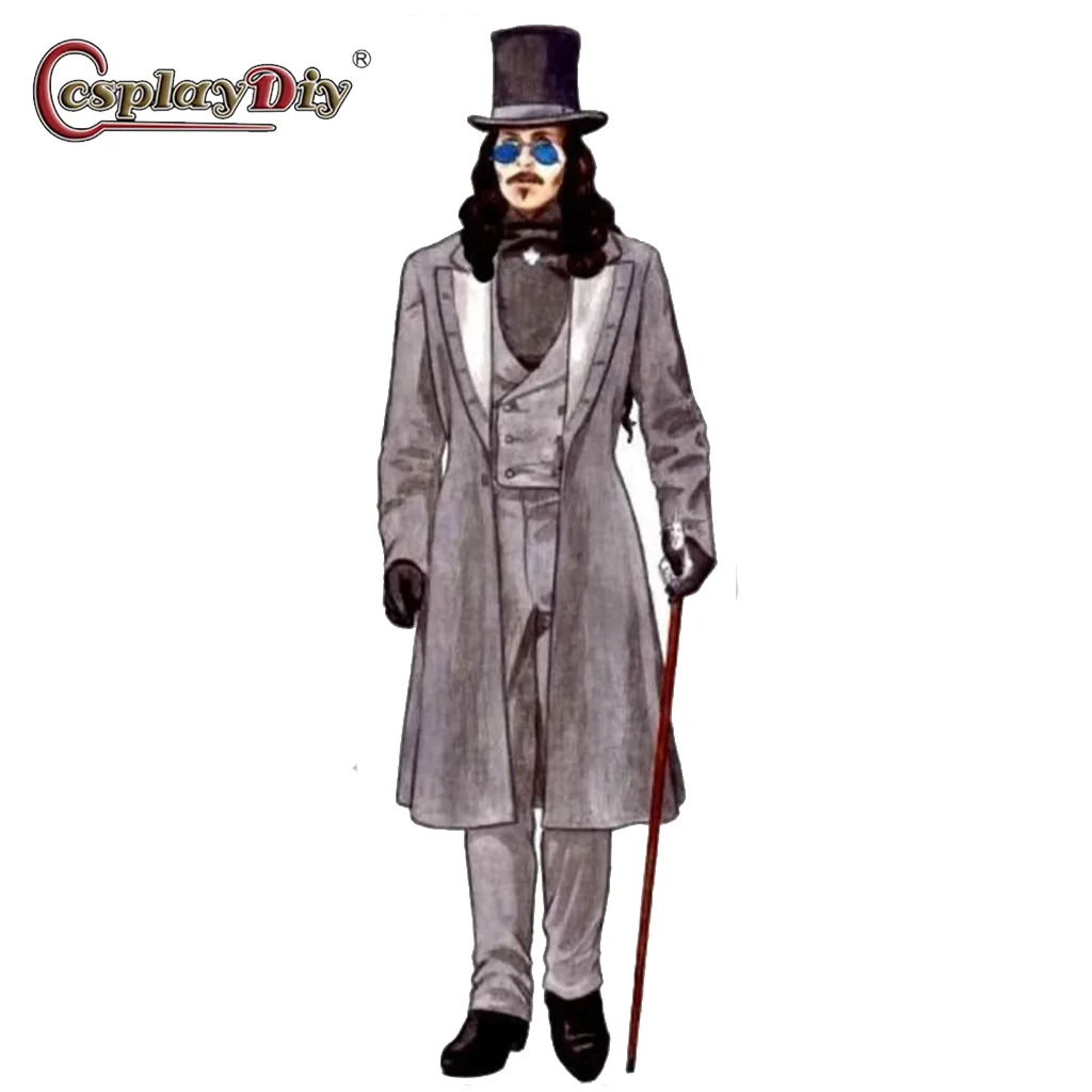 Cosplaydiy Bram Stoker Dracula Cosplay Men Outfits Magician Suit 18th Century Elegant Gothic Victorian Costume Vampire Cosplay