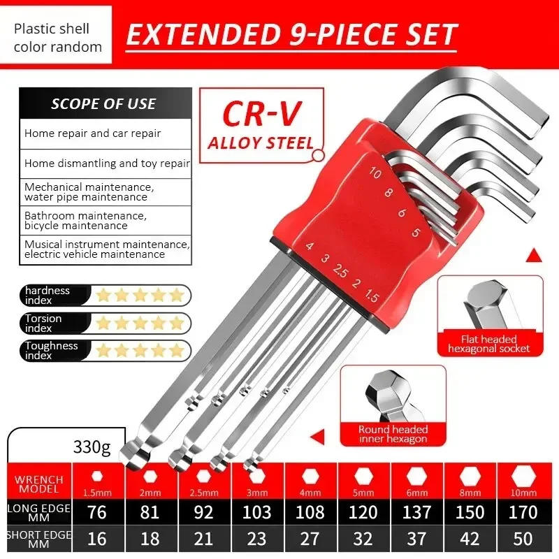 مجموعة مفاتيح ربط سداسية عالية القوة، مفتاح ربط Kimihide، مفك براغي سداسي، أداة، سداسي #6