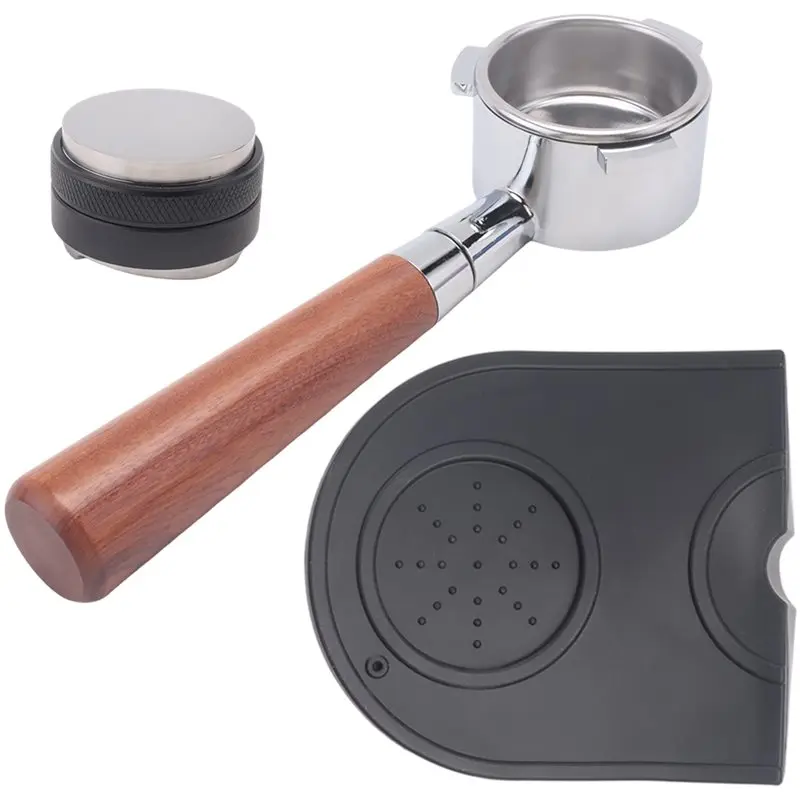 new-hot-in-stock-coffee-54mm-bottomless-portafilter-53mm-coffee-distributor-tamper-tamp-mat-for-the--breville-barista-ex