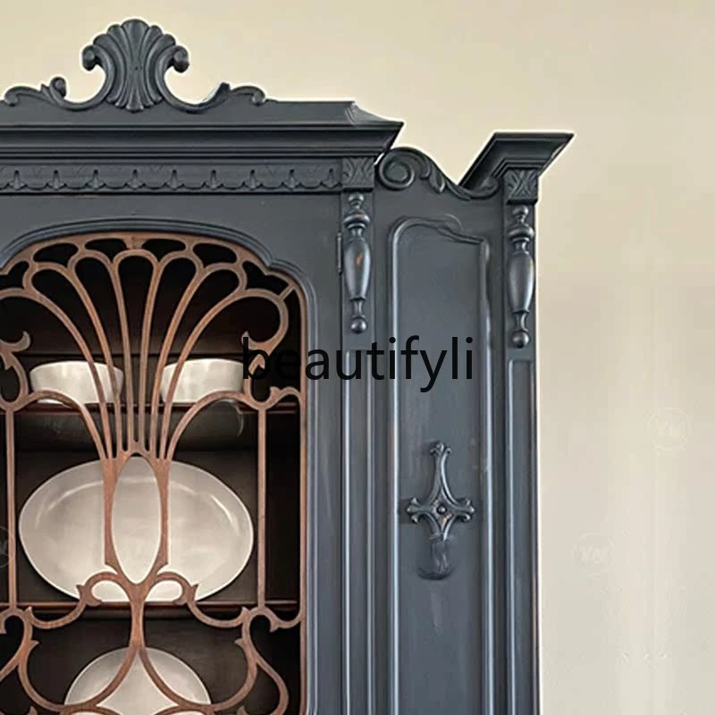 Vintage carved storage classical princess locker multi-function cabinet