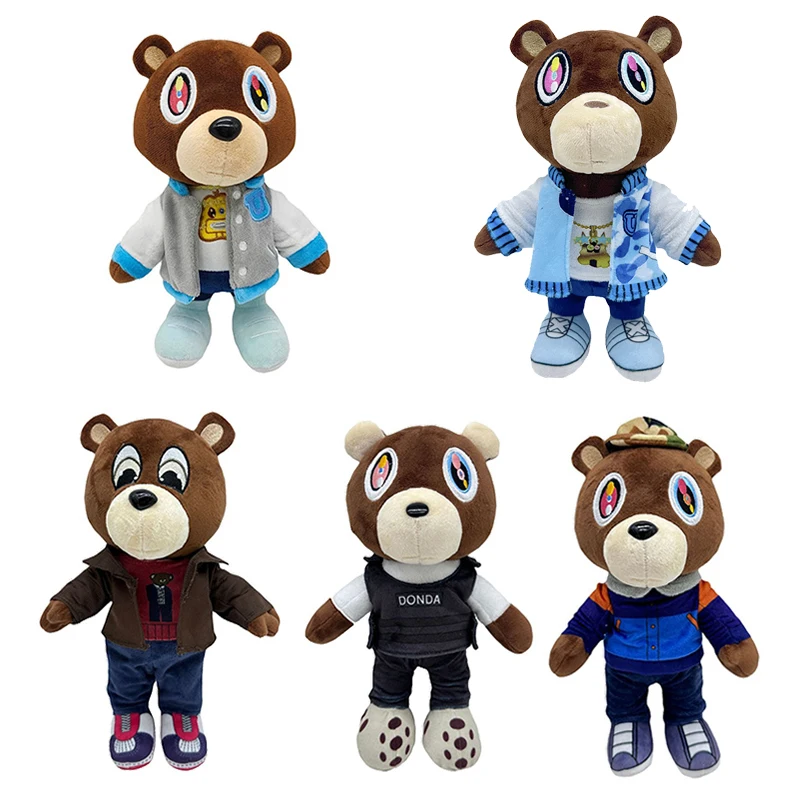 Kanye Teddys Bear Plush Toy Cute Cartoon Animation Plushie Doll Home Room Decor Dolls For Kid Birthday Christmas Gift