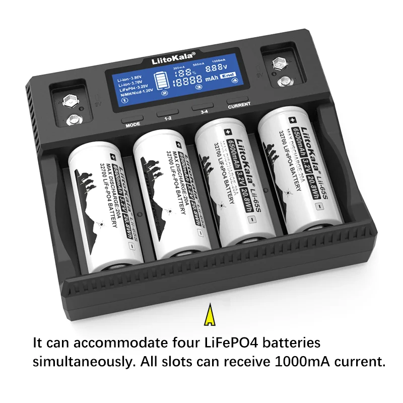 Lii-D4XL LiitoKala 21700 18650 3.7VLi-ion 3.2V LiFePO4 1.2 przeciwko NiMH/Cd 26650 26700 32700 D AA 9 przeciwko wyświetlacz LCD ładowarka baterii