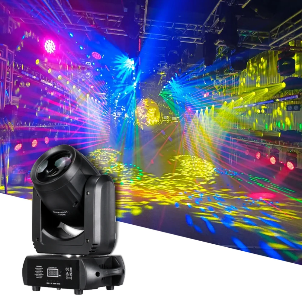 YUER NEW Mini LED Moving Head Light 150W Beam+Spot+ 18 Rotating Prisms Dj Dmx Stage Light Effect Light Disco Dj Music Party Bar