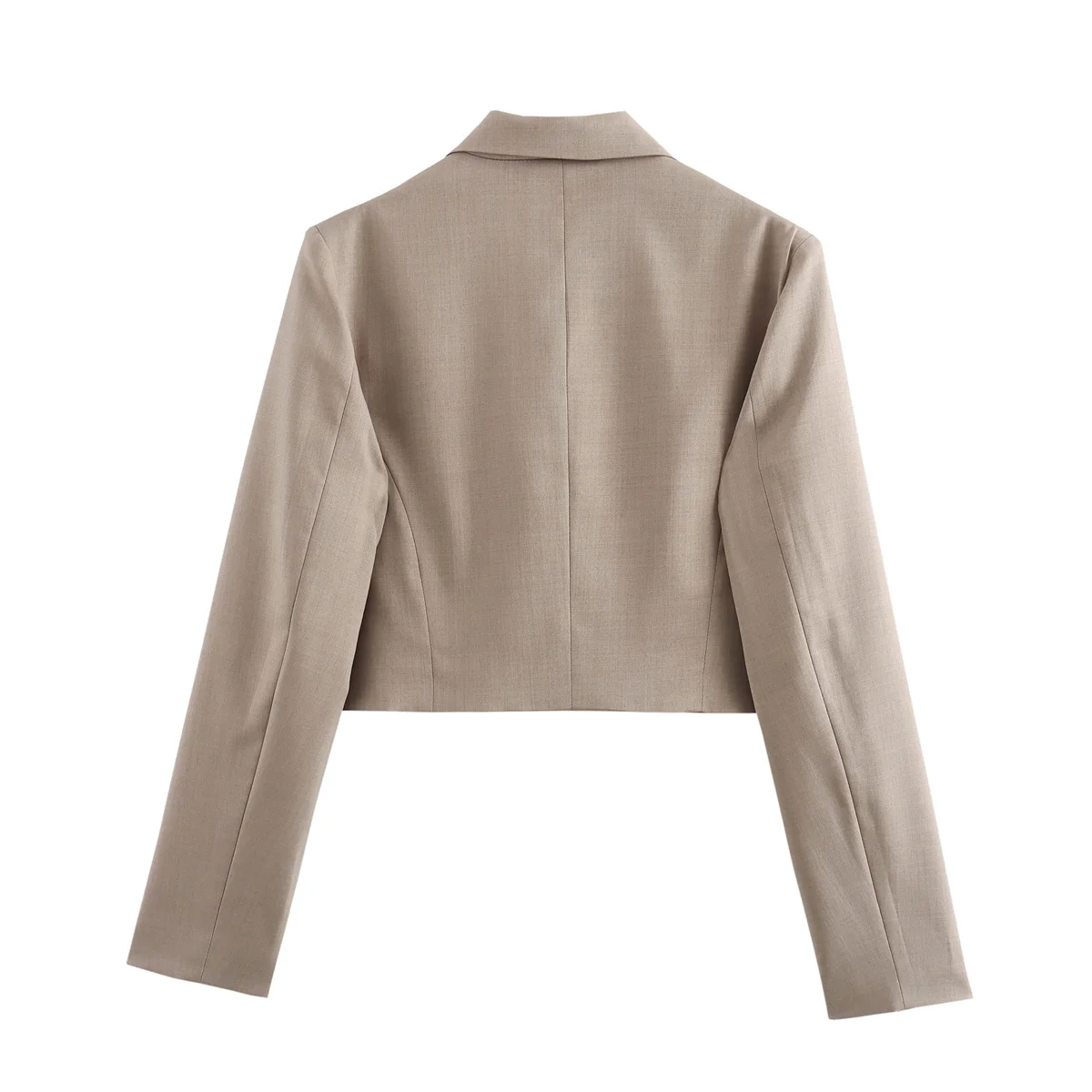 Blouse trempée à manches longues pour femme, manteau court rétro, décoration de poche, taille haute décontractée, mode, 2 pièces, 2024