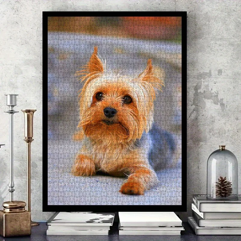 1000 قطعة من ألغاز الورق DIY، ألغاز الحيوانات الأليفة اللطيفة على شكل جحر يوركشاير، مادة البطاقة البيضاء عالية الجودة، مناسبة للوالدين والشباب #2