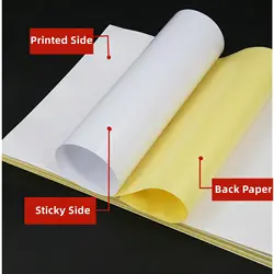 10 Sheet A4 Sticky Matte Paper white selfAdhesive Label  For Inkjet LaserPrinter Easy Peeling Printable StickerSheets sticker