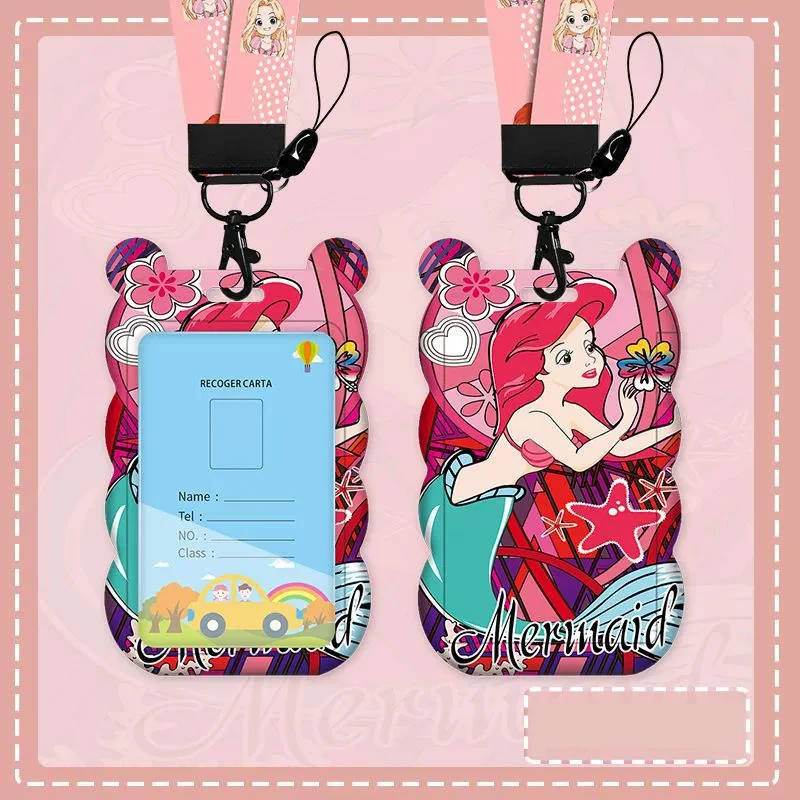 카툰 웨이브 카드 홀더 - 버스 지하철 출입 통제 카드 케이스 랜야드 포함 학교 유치원 ID 배지용