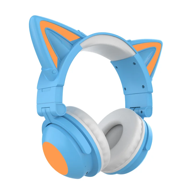 Cute Cat Ears Bluetooth Wireless Headphone with Mic LED Kid Girl HIFI Stereo Music Phone Foldable Music Headsets Gift