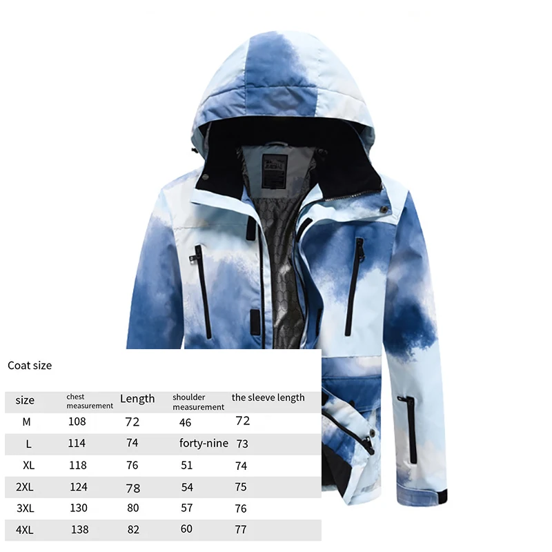 Oulylan Ski Jacket Men Women Windproof Waterproof Winter Ski Coat Ski Wear Solid Color Hooded Warm Snowboard Ski Suit