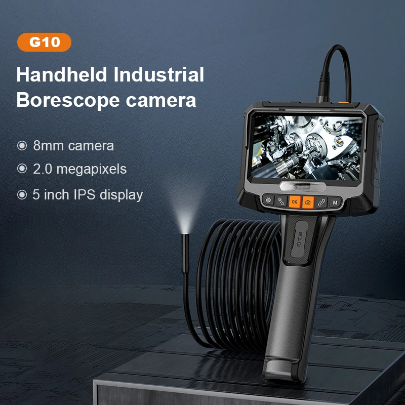 5-inch screen industrial endoscope, portable handheld pipe inspection, automotive carbon deposition detection