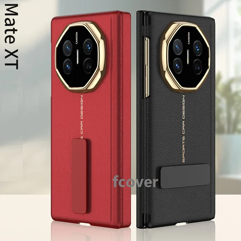 حافظة هواوي ميت XT Masterpiece: جلد طبيعي ثلاثي الطي، مقاوم للصدمات من الدرجة العسكرية، 360 درجة °   واقي عدسة الكاميرا