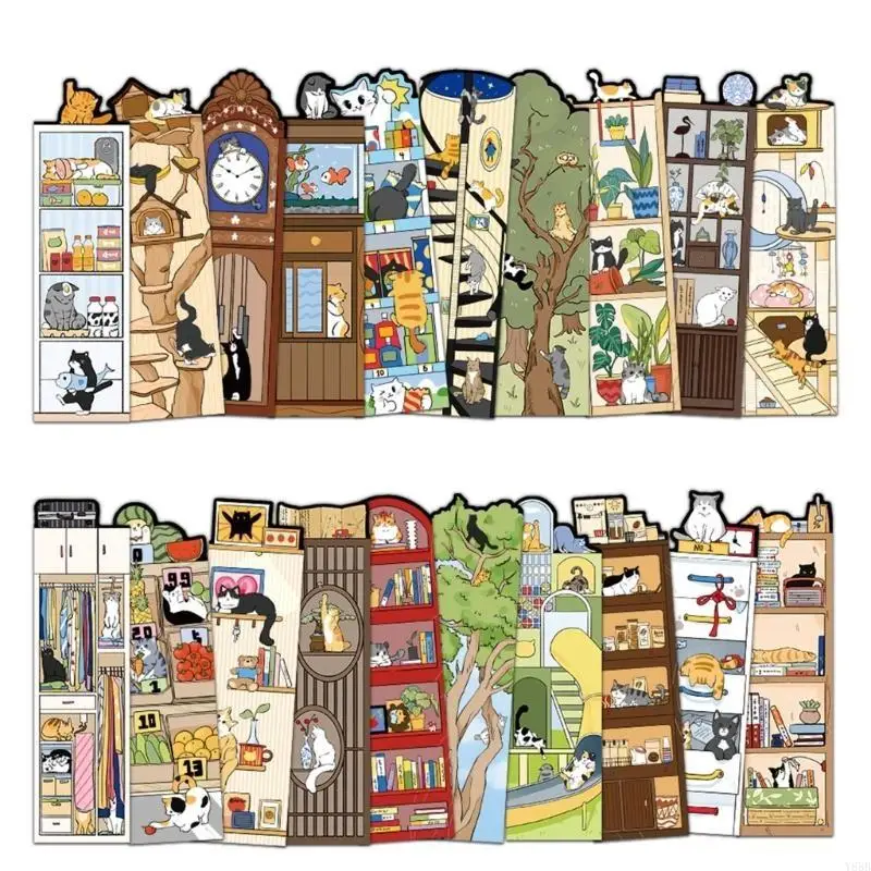 Y88B 30 Hojas Página Marcador Cats Lectura marcadores Lovely Animal Book Marker