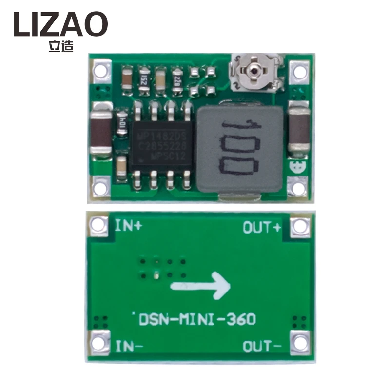 LIZAO Mini360 DC Buck Converter Step Down Module 4.75V-23V to 1V-17V 2A for RC Airplane DIY Better Than LM2596