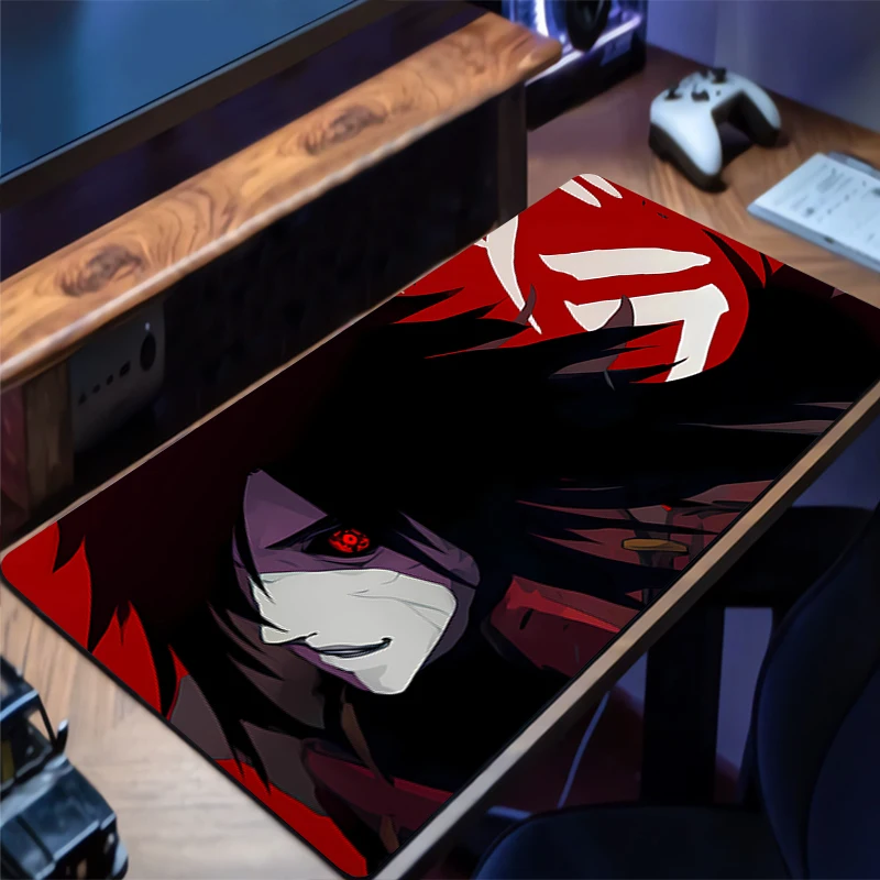 

Mouse Pad Gamer Anti-slip Anime Desk Mat Gaming PC Accessories Tablet Pad Naruto Uchiha Madara HD Mousepad Extended Keyboard Mat