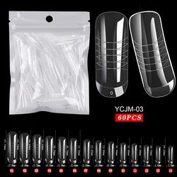 60pcs Forms For Nail Extension Dual Nail Extending Mold Quick Building Full Cover Nail Tips Sculpted Dual Forms Fake Nail Mold