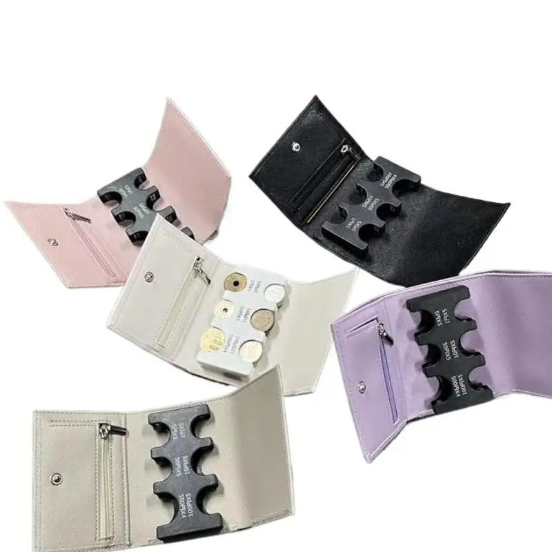 Einfache dreifach gefaltete Geldbörse aus PU-Leder, multifunktionale kurze Geldbörse, Münzfach, Mini-Tasche, Kartenhalter für den täglichen Gebrauch, Geschäftsreisen und Reisen. – Detail 8