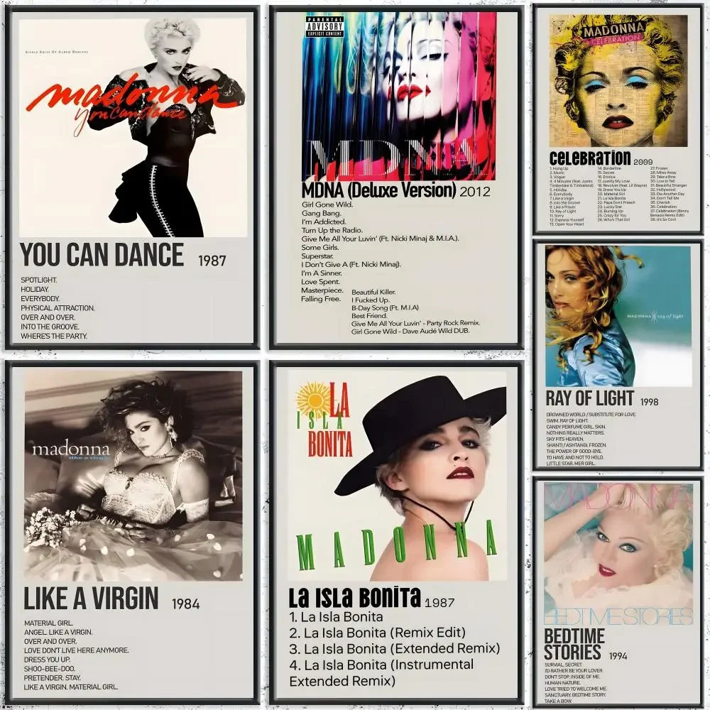 M-Madonna Singer Painting Calligraphy HD Canvas Poster Crease Free Waterproof All Space Wall Decor