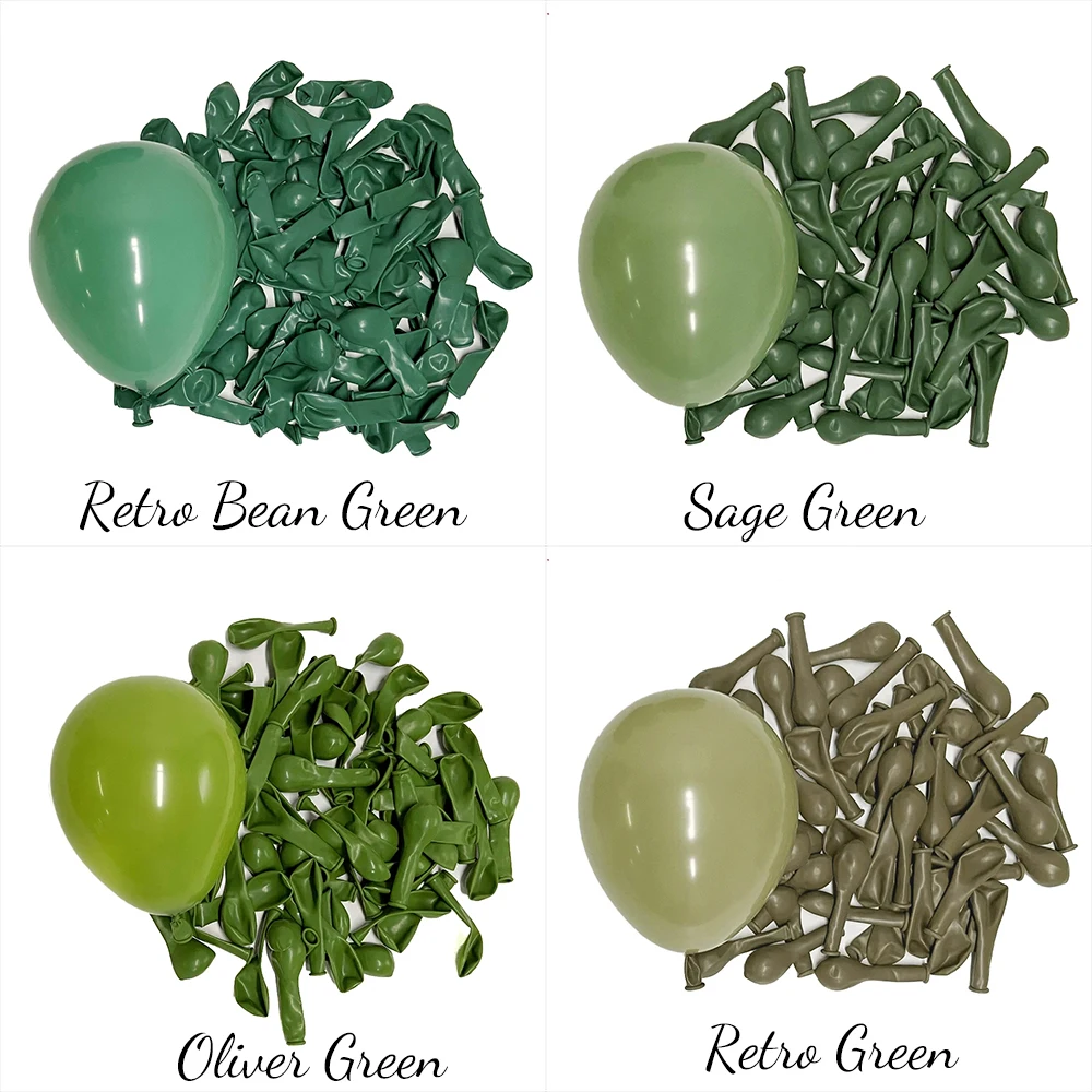 10/30/50Pcs Retro Green Balloons 10inch Boho Brown Sand Beige Dusty Blue Sage Green Retro Balloon for Birthday Wedding Decoratio