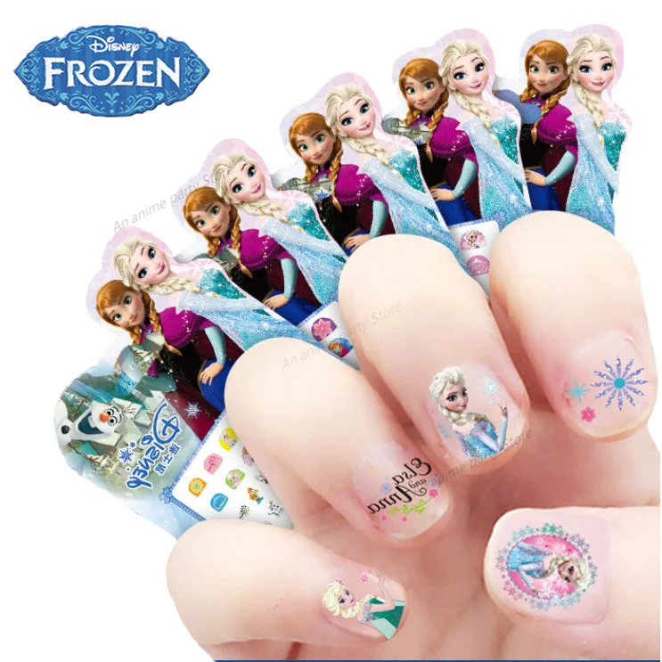 Disney Nail Sticker Frozen Sofia Princess Minnie Cartoon Character Child Girl Nail Applique Birthday Gifts for Girls