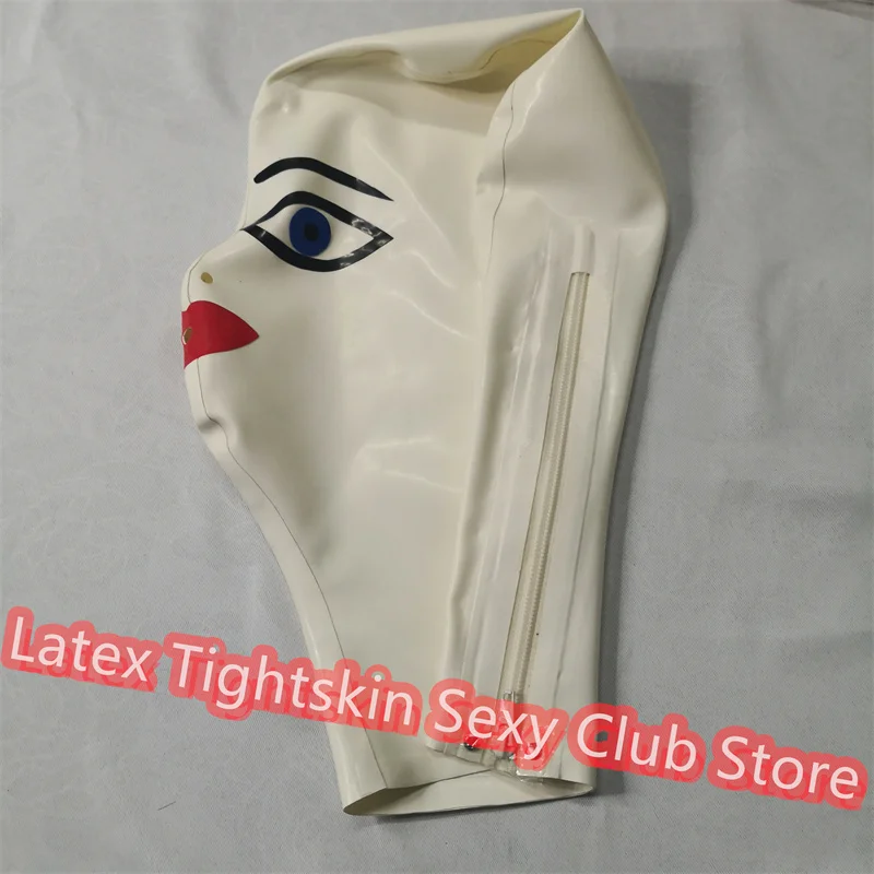 

Handmade Latex Mask Cosplay Rubber Hood High Elasticity Headwear White Halloween Cosplay Costume for Men Women