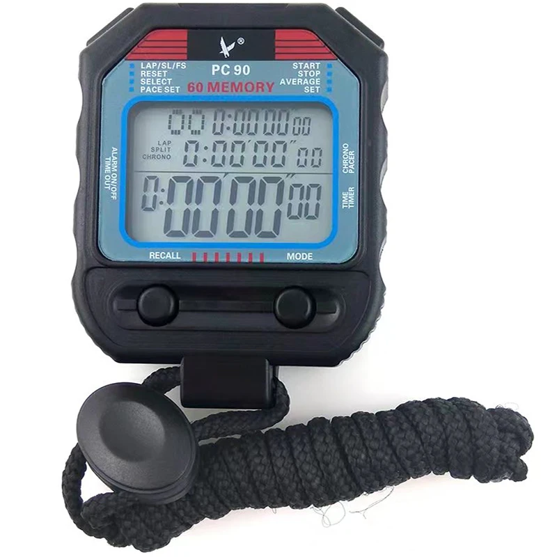 Imagem -06 - Professional Handheld Cronômetro Digital Ferramentas Timer Row 60 Track Memory Timer Esportes Treinamento Stop Precisão