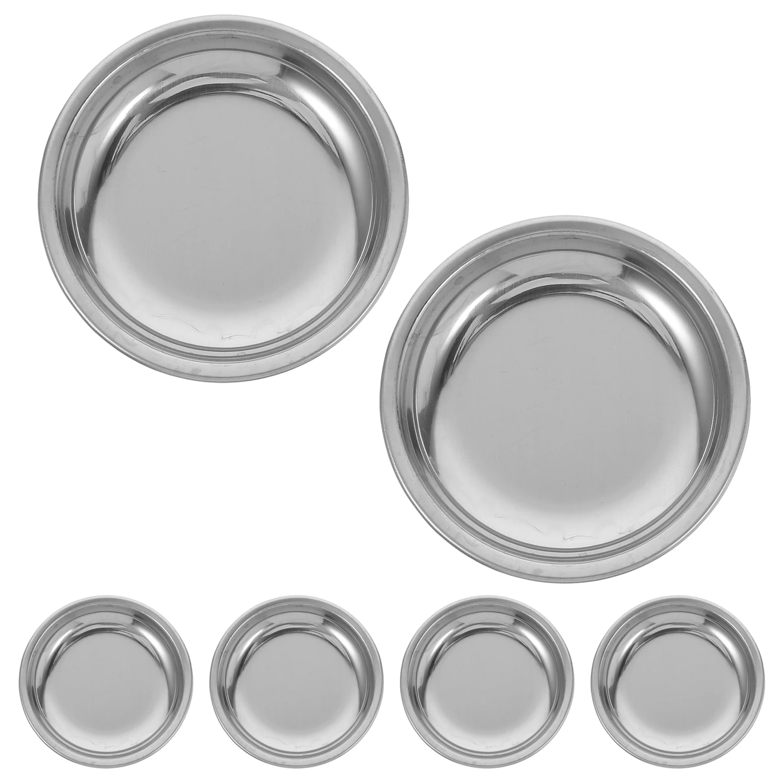 

6pcs Stainless Steel Tea Bag Dish Saucer Drip Tray Strainer Loose Leaf Infuser Cup Reusable Coffee Accessories Metal Round