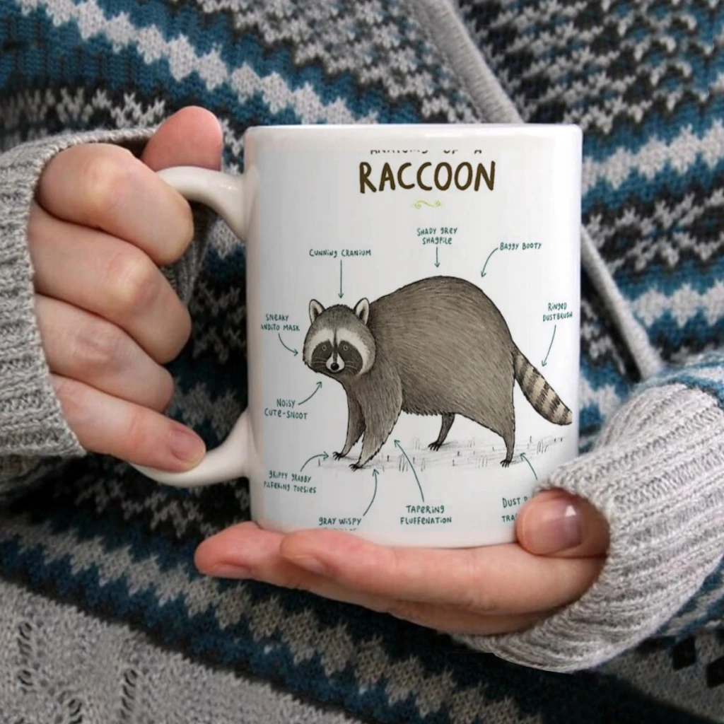 

Anatomy of a RaccoonCoffee Mug Tea Cup 11oz Coffee Cup Funny Birthday Ceramic Mug Personalized Cup
