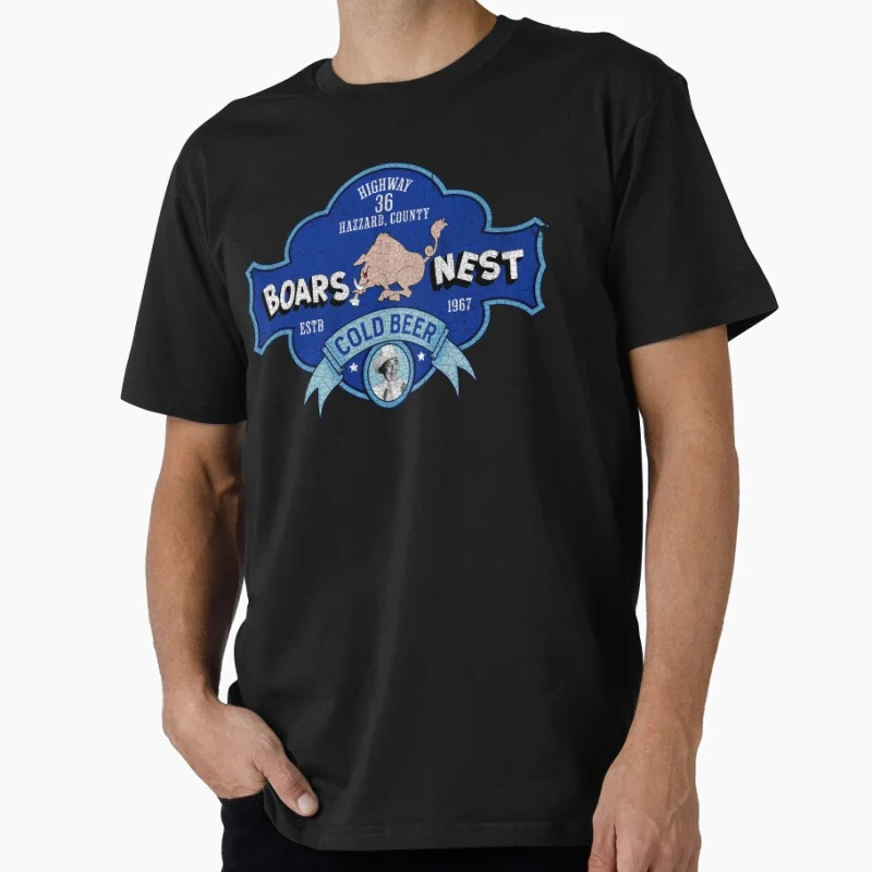 Boars Nest Retro Hazzard County 80s TV Fan Apparel 80s retro The Dukes of Hazzard gift T shirt Large size Tops printed Clothes