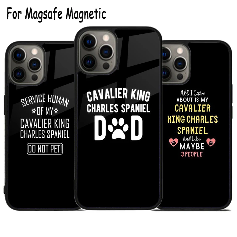 Cavalier King Charles Spaniel Dog Wireless Magsafe Phone Case For iPhone 15 16 14 13 11 12 Pro Max Plus Magnetic Bumper Cover