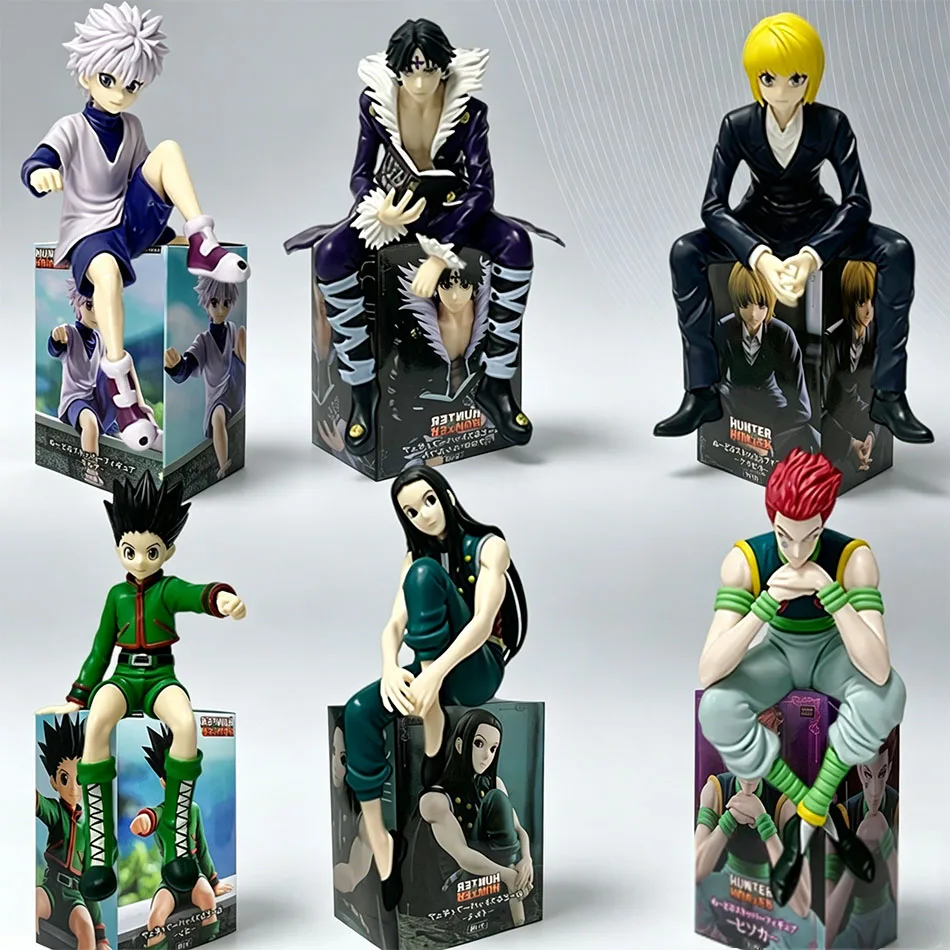 Anime Hunter x Hunter Sitzende Figuren: Killua, Gon, Kurapika, Hisoka, Chrollo, Illumi - Sammlerstücke aus PVC, Desktop-Dekoration, Spielzeug-Geschenk