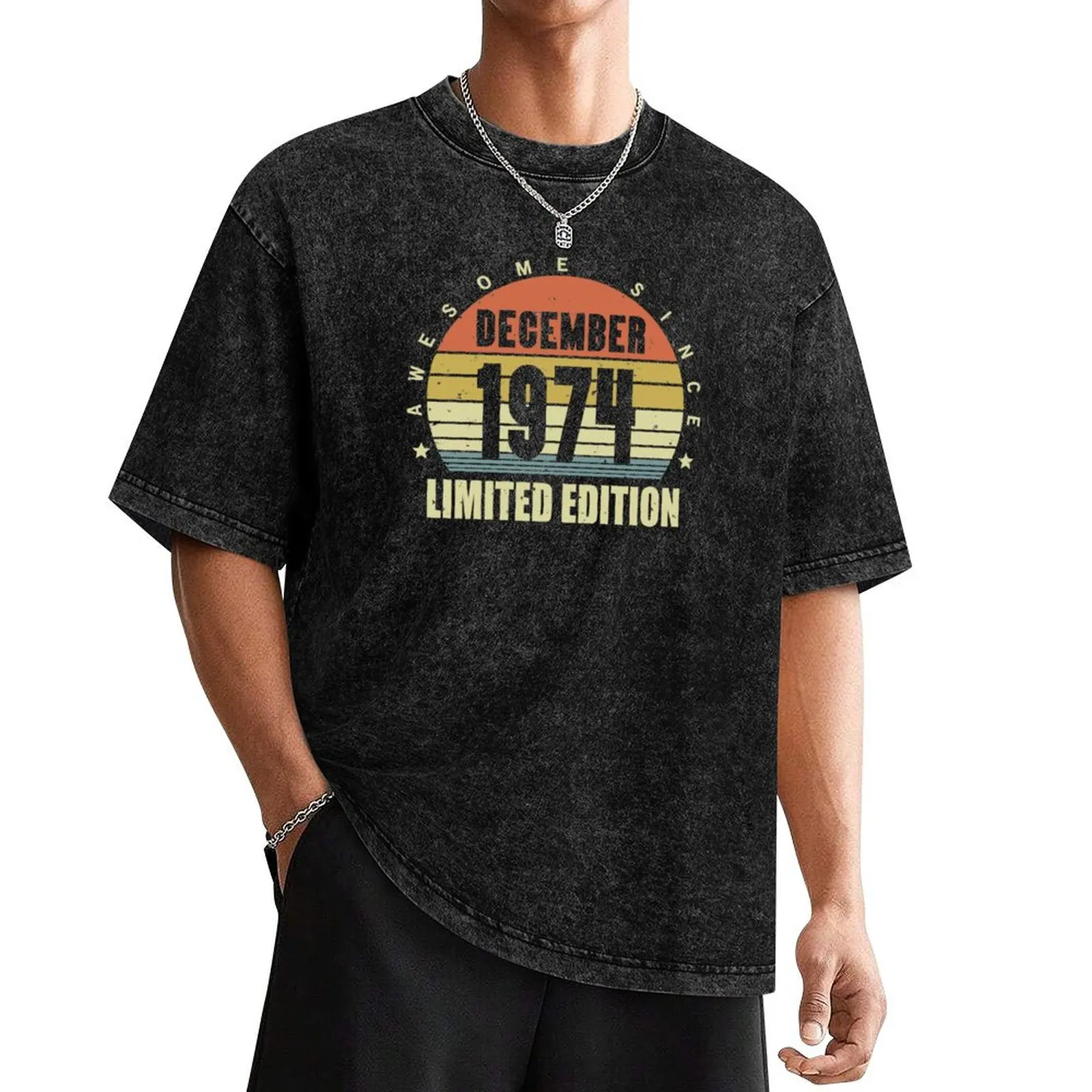

Awesome Since December 1974 T-Shirt man t shirt blue archive customizeds basketball graphic tees Men's cotton t-shirt