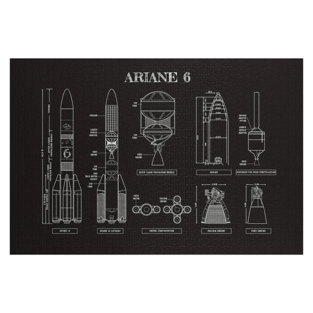 Ariane 6 (No Background) Horizontal Version Jigsaw Puzzle Picture Baby Wooden Custom Jigsaw Wooden Boxes Puzzle