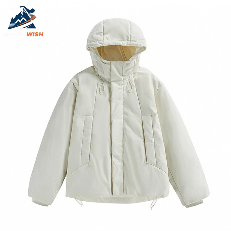 

MONEYWISH Down Jacket 2025 Trendy Versatile White Duck Down Thick Cold Proof Warm Hooded Coat Outdoor Winter Workwear Down Coat