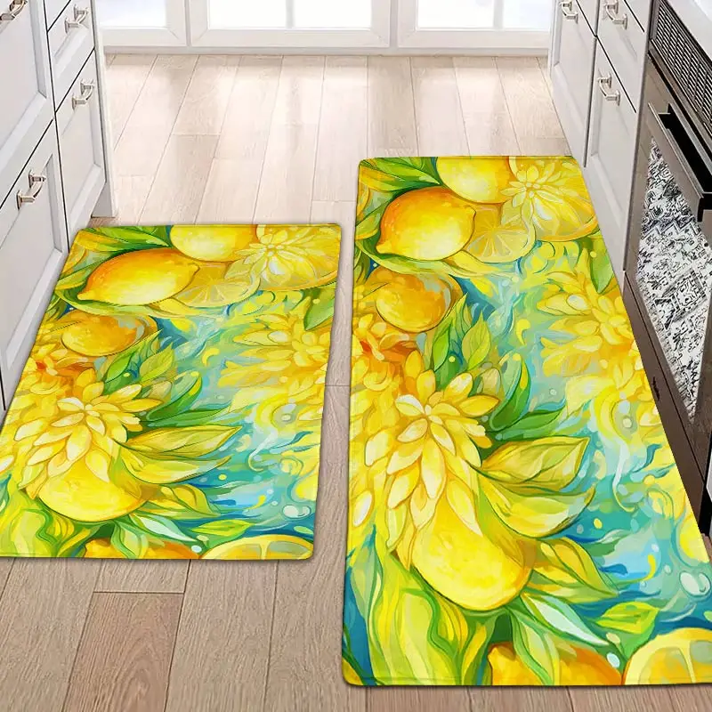 

Fruit Paint Bedroom Rug Entrance Simple Anti-slip Flannel Bath Living Kitchen Room Hallway Floor Mats Carpet Bedside Foot Mats