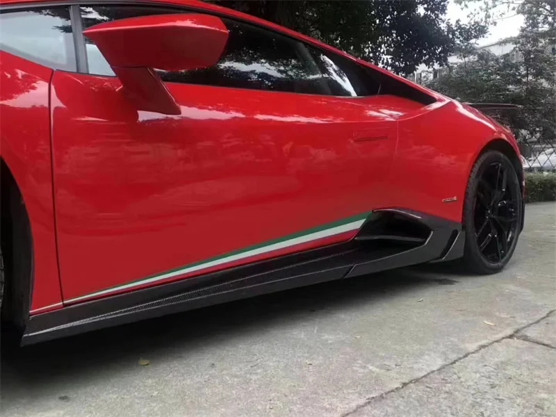 رجل سوري نمط ألياف الكربون طقم الجسم الجبهة الشفاه الجانب تنورة الناشر سبويلر لامبورغيني HURACAN LP580 LP610 #5