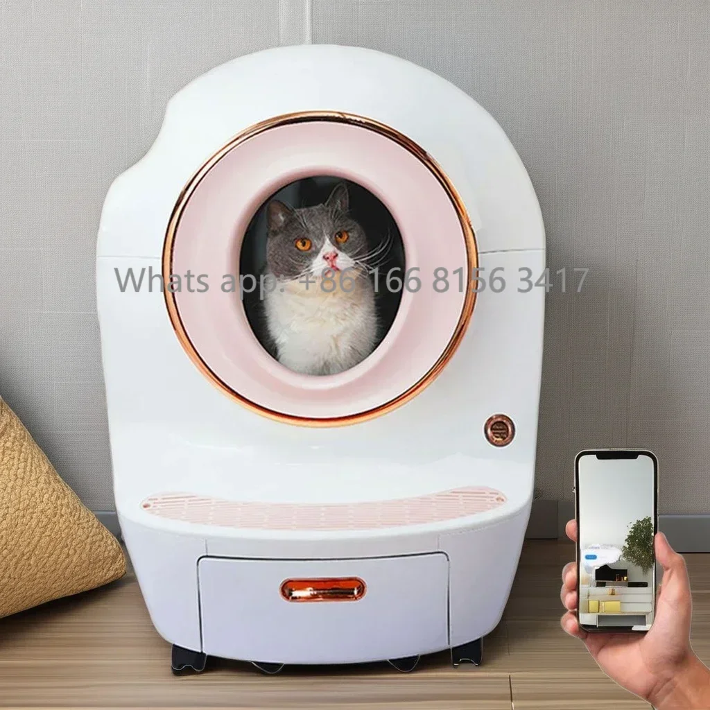 

Toilet Automatic Pet Cleaning Large Smart Self For With Cats Enclosed Tray Clean And App Cat Lit-ter Box