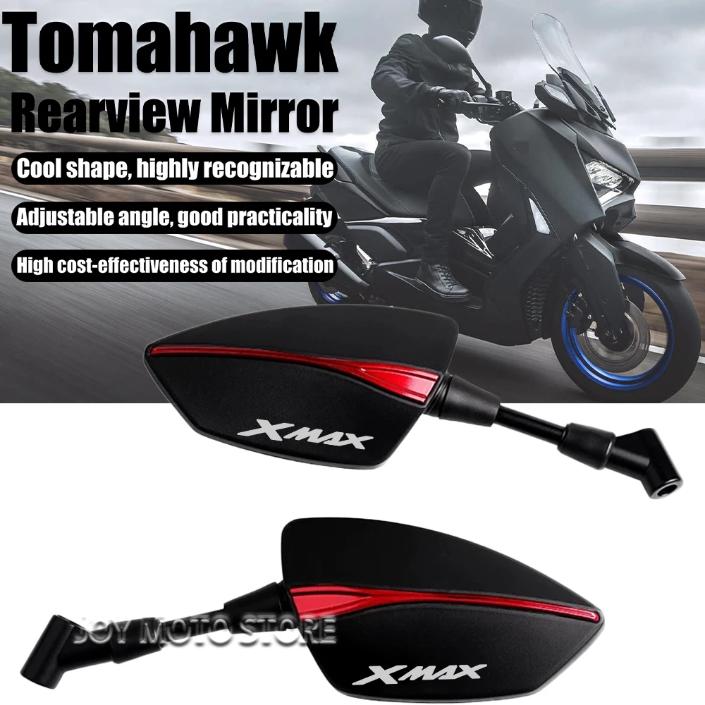 

For Xmax 125 250 300 400 Universal CNC Aluminum Tomahawk Rearview Mirrors 8mm 10mm Motorcycle Side Mirrors