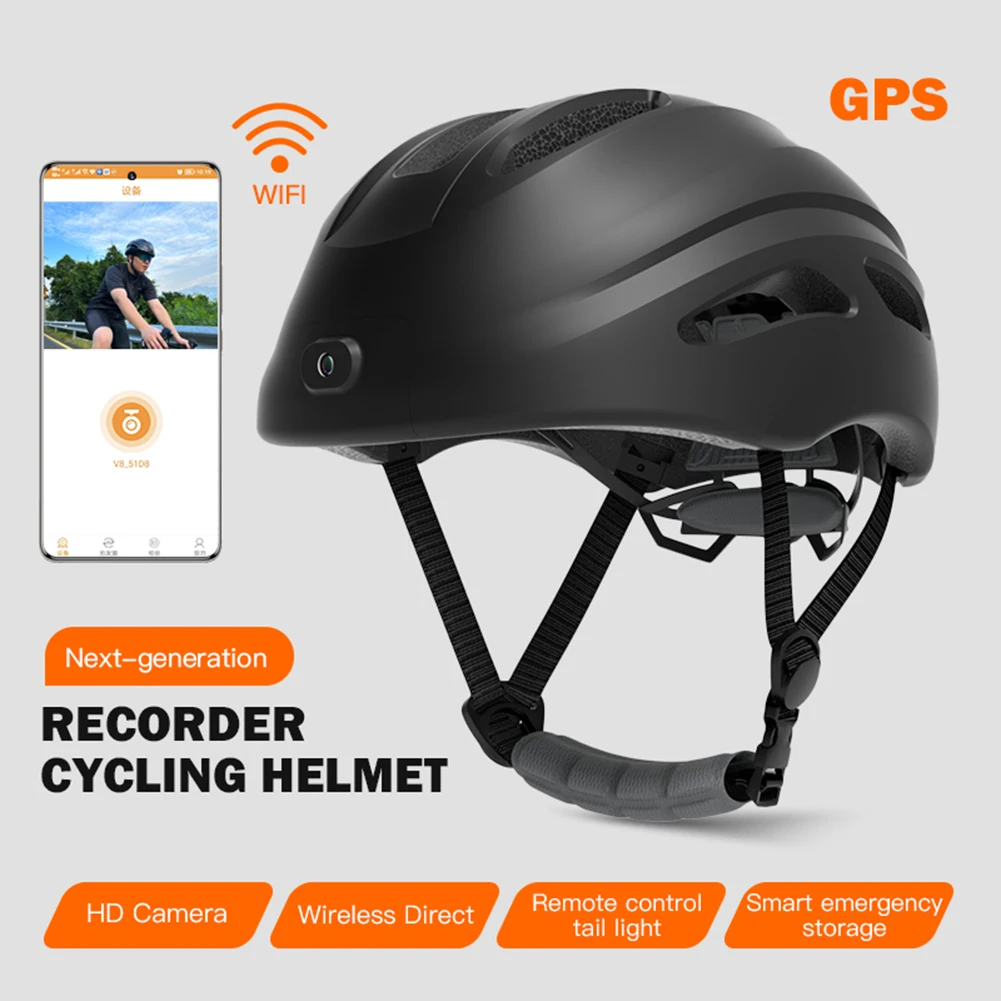 

WIFI Smart Helmet with Front Rear Light Camera Recorder Helmet Adjustable Bicycle Helmet for Urban Commuting Road Cycling and Ot