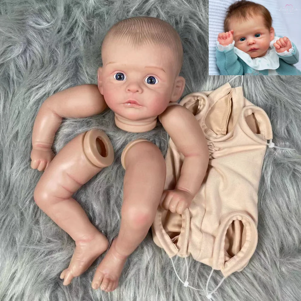 New 20Inch Painted Reborn Doll Kit Joleen 3D Skin Tone Visible Veins With Cloth Body Unfinished Unassembled DIY Doll Parts Toy