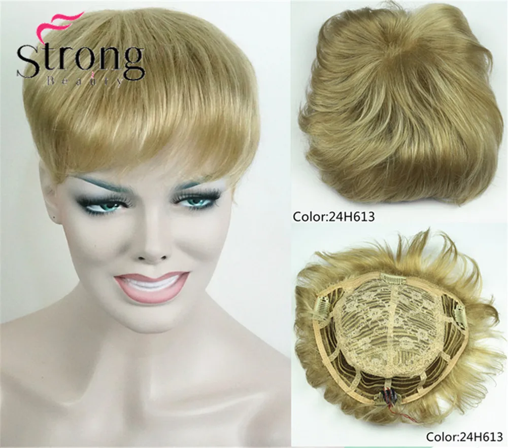 StrongBeauty Synthetic Hair Wig Toupee Short Straight Hair fo Men Toupees Hairpiece