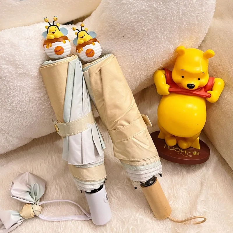 ディズニー ウィニー ベア かわいい漫画の女の子 デュアルユース 学生 晴れの日も雨の日も 全自動高精度傘
