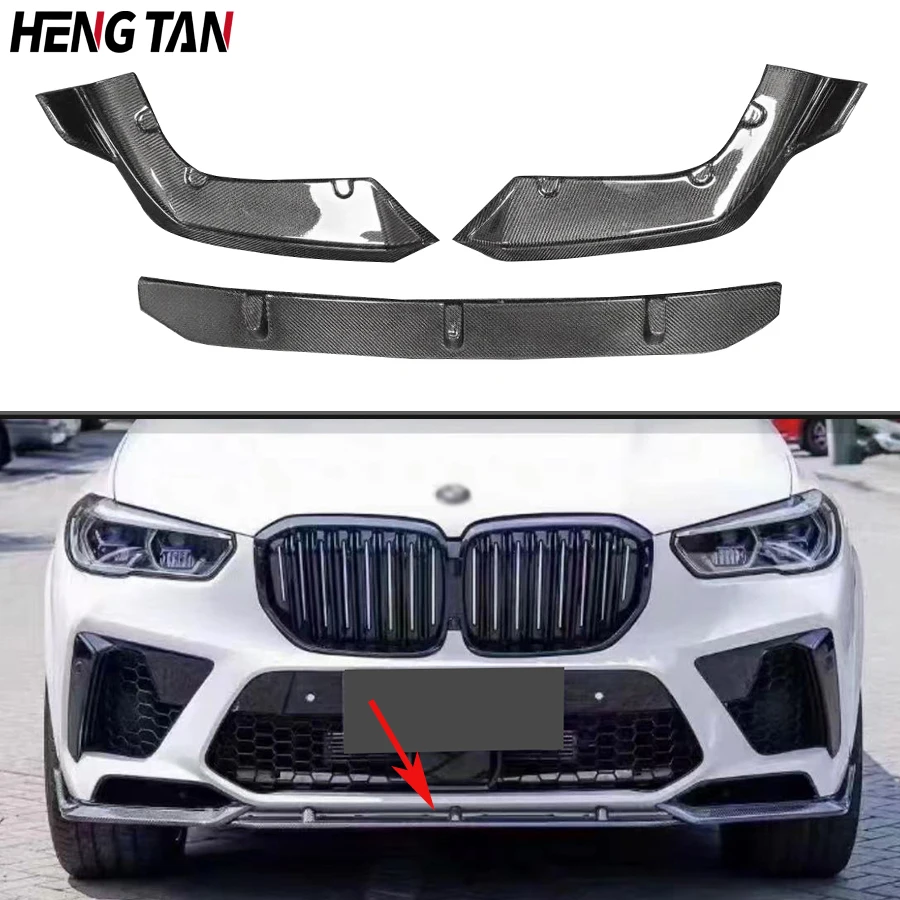 

3Pcs /set For BMW F95 X5M 2019+ Carbon Fiber Car Front Bumper Splitter Lip Parts Front Lip Body Kit