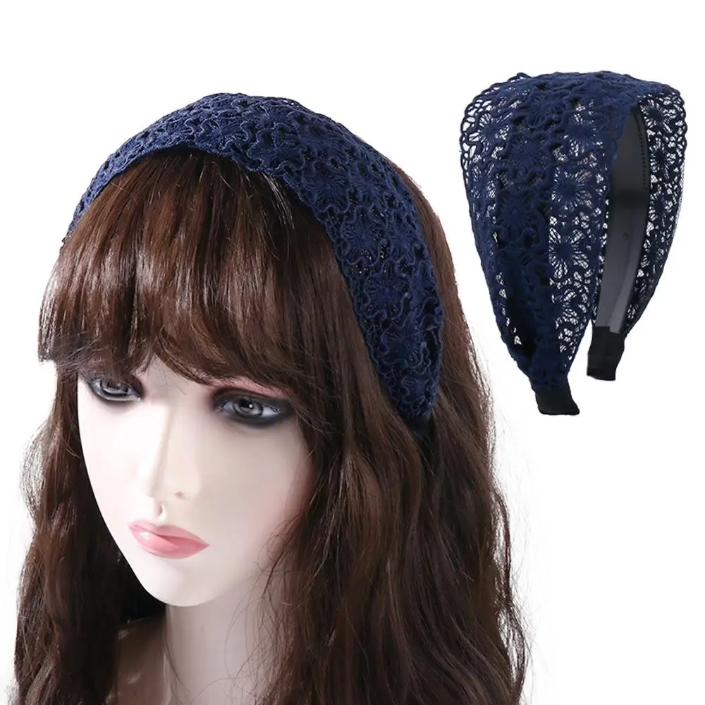 Trendy Headwear Girls Makeup Wide Side Wash Face Korean Style Headband Lace Hair Hoop Women Hairband Hair Accessories