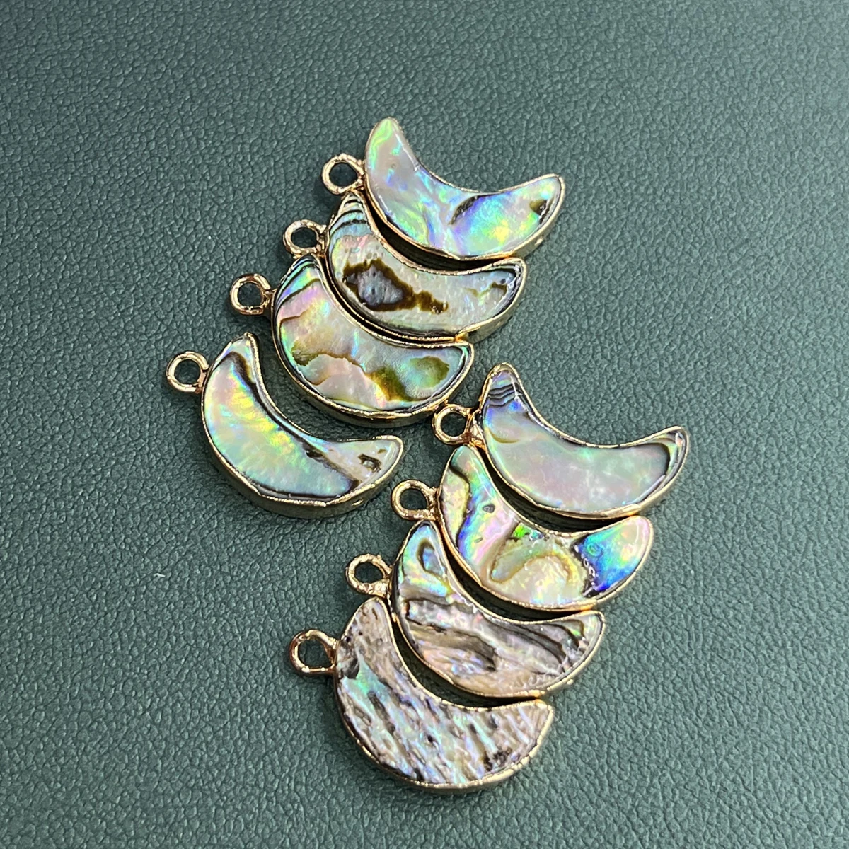 5 teile/satz 10x12mm Mondförmige Abalone Shell Natürliche Shell Anhänger Charms für Schmuck Machen DIY Halskette armband Zubehör