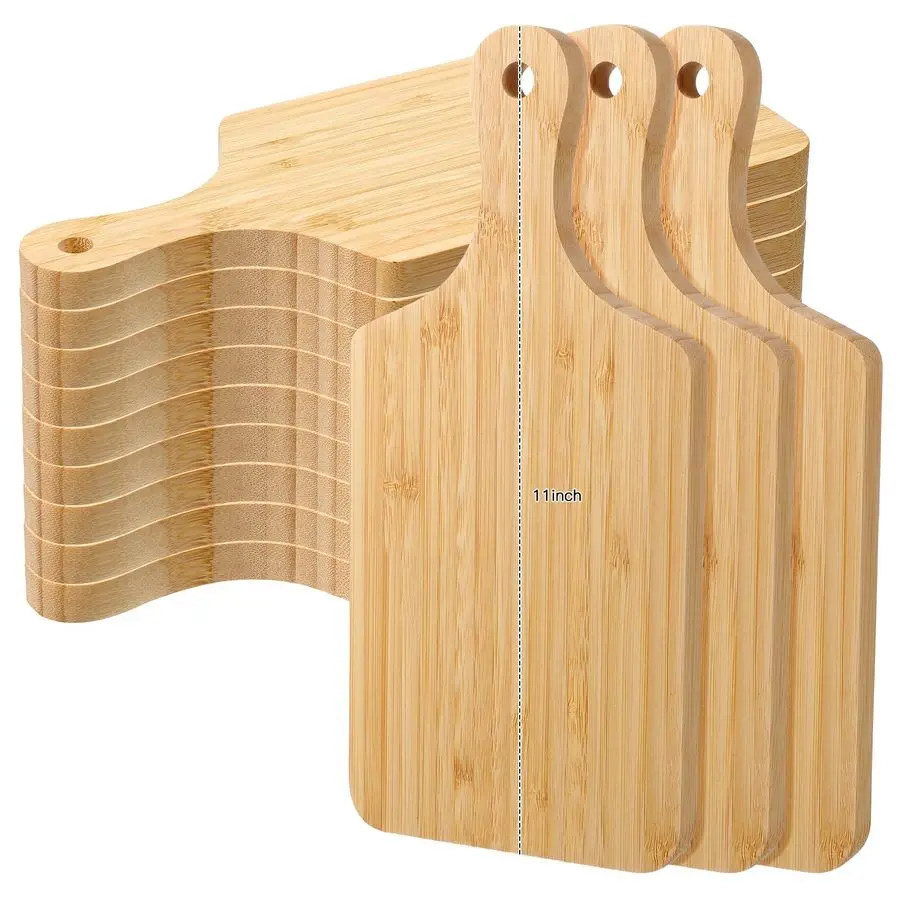 

12 Pcs Thicken Bamboo Cutting Board Bulk Wood Chopping Unfinished Crafts Serving Charcuterie Boards for DIY Wedding Housewarming