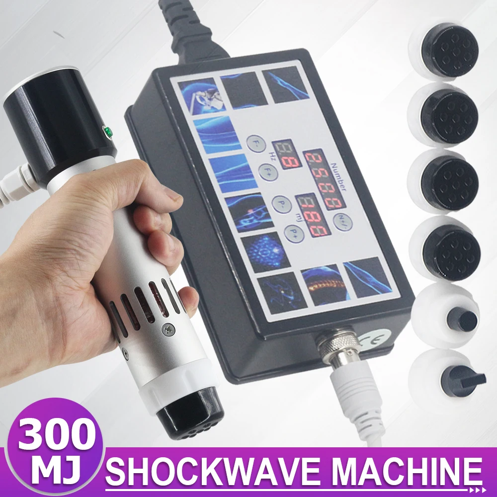 Shockwave Therapy Machine สําหรับนวดกล้ามเนื้อที่มีประสิทธิภาพ ED Treatment บรรเทาอาการปวด 300MJ Shock Wave นวดกายภาพบําบัด