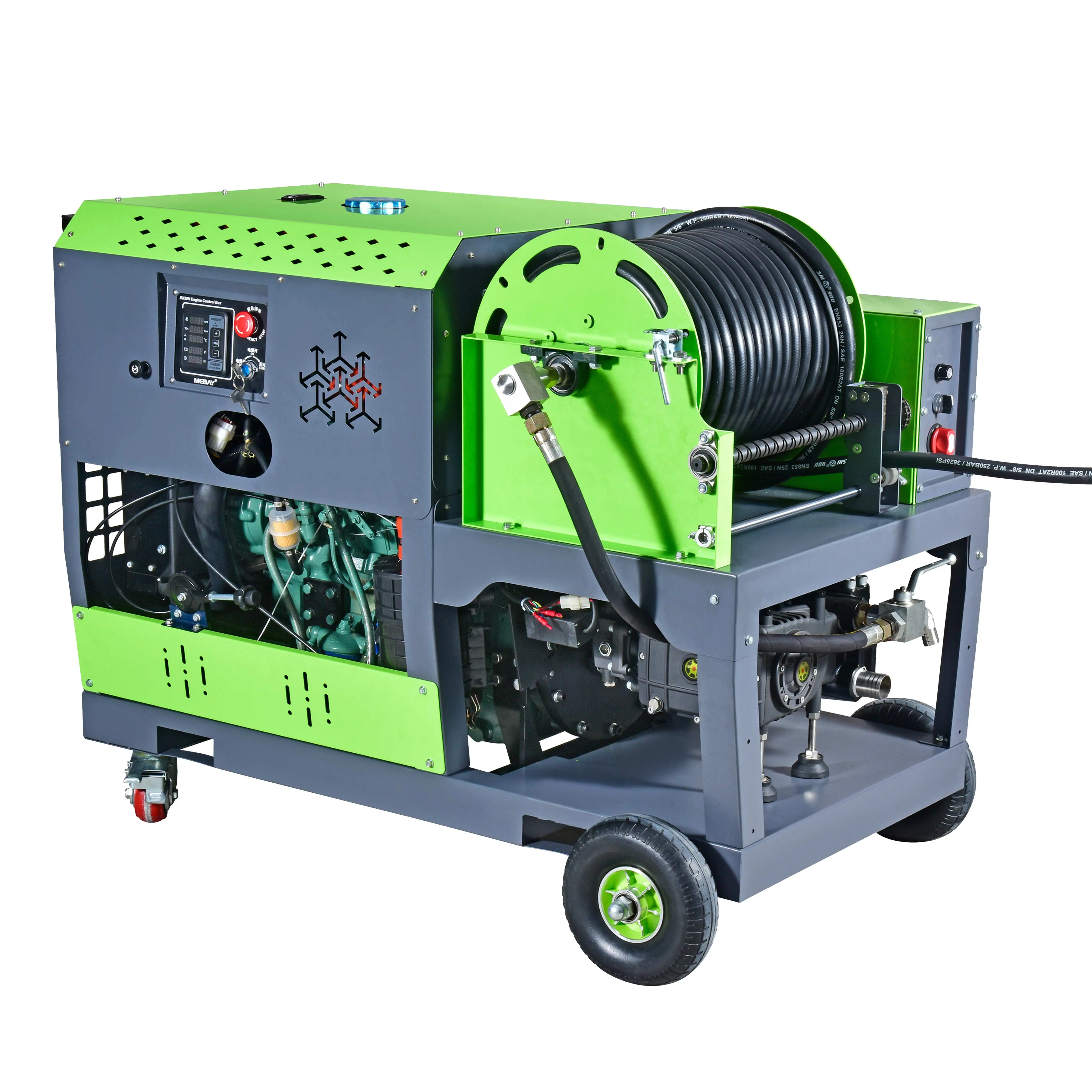 ماكينة تنظيف المجاري ذات الضغط العالي الثقيلة بمحرك 55 حصان جديدة 180 بار 115LPM درجة صناعية #3