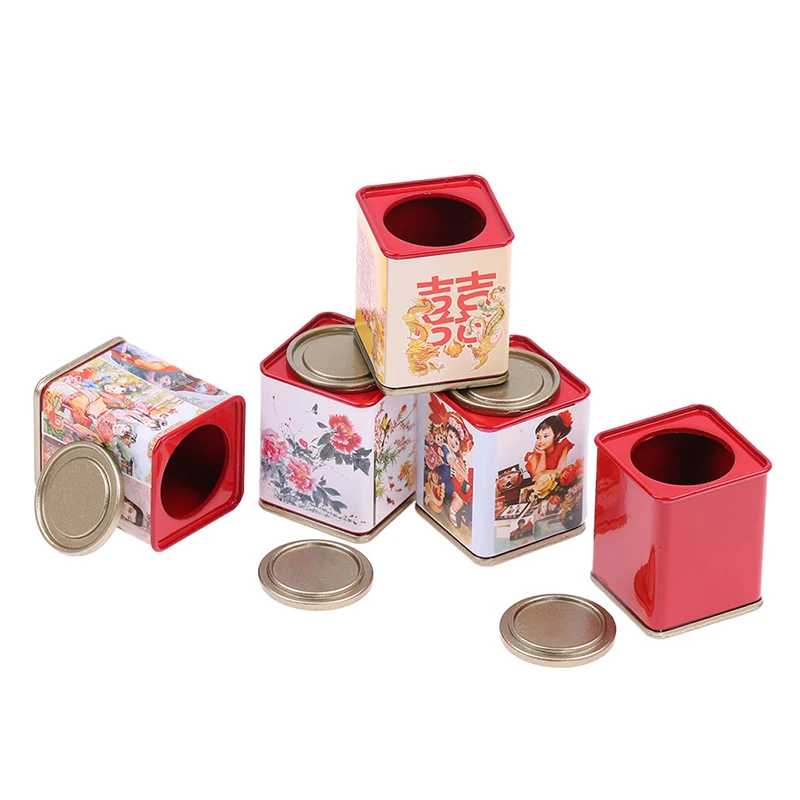 1:12 Miniature Dollhouse Chocolate Mini Cookies Box Candy Box Storage Tank Piggy Bank Pretend Play Food for Doll Kitchen Toy