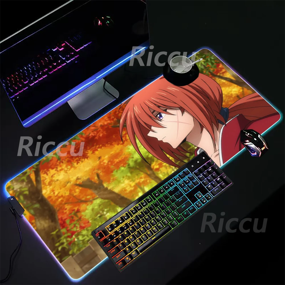 Many people like it Himura Kenshin Anime mouse Pad Table mat High definition print RGB Mouse Pad XXL Large accessories mouse pad