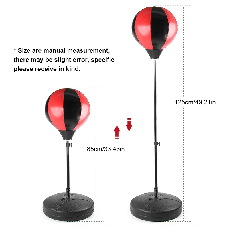 Boks voor kinderen Sportspeelgoed Staande opblaasbare boks-snelheidsbal met handschoenen Verstelbare hoogte 1,1 / 1,25 m Buitenspel voor binnen